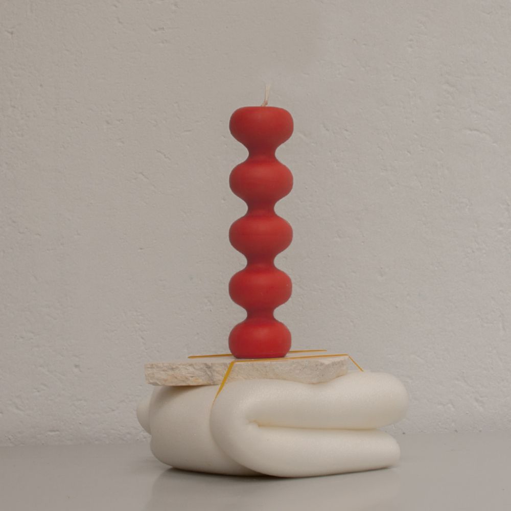 Solomonic Column Candle - Red