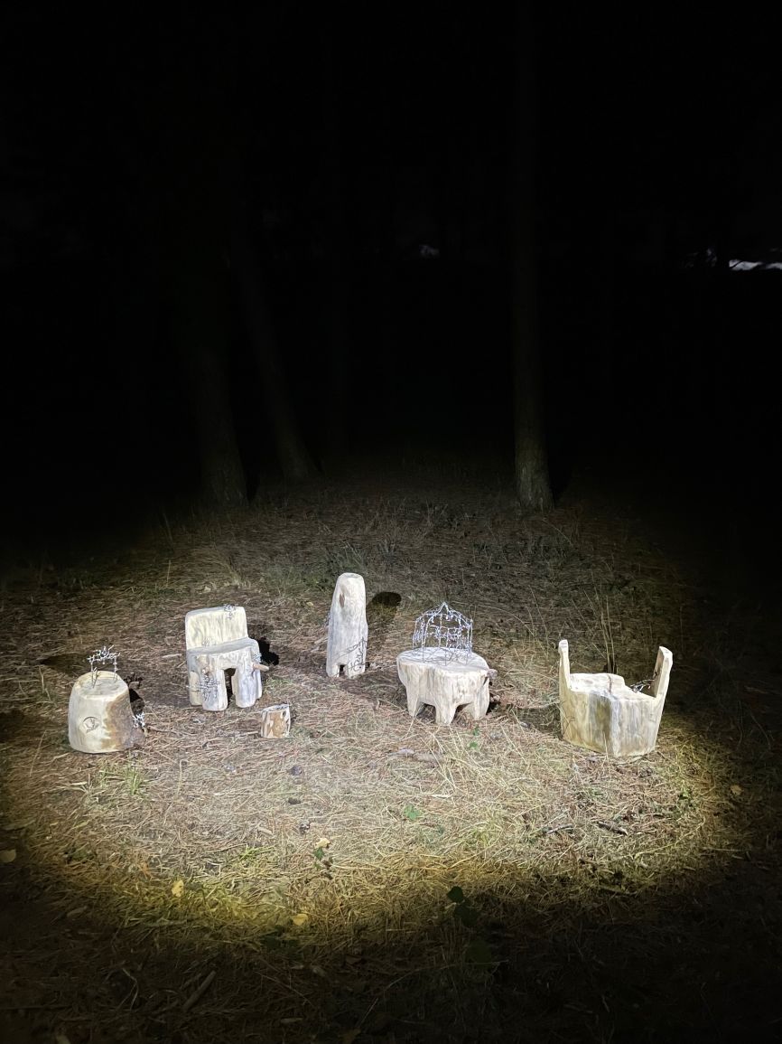 Shawl over Wooden Armchair